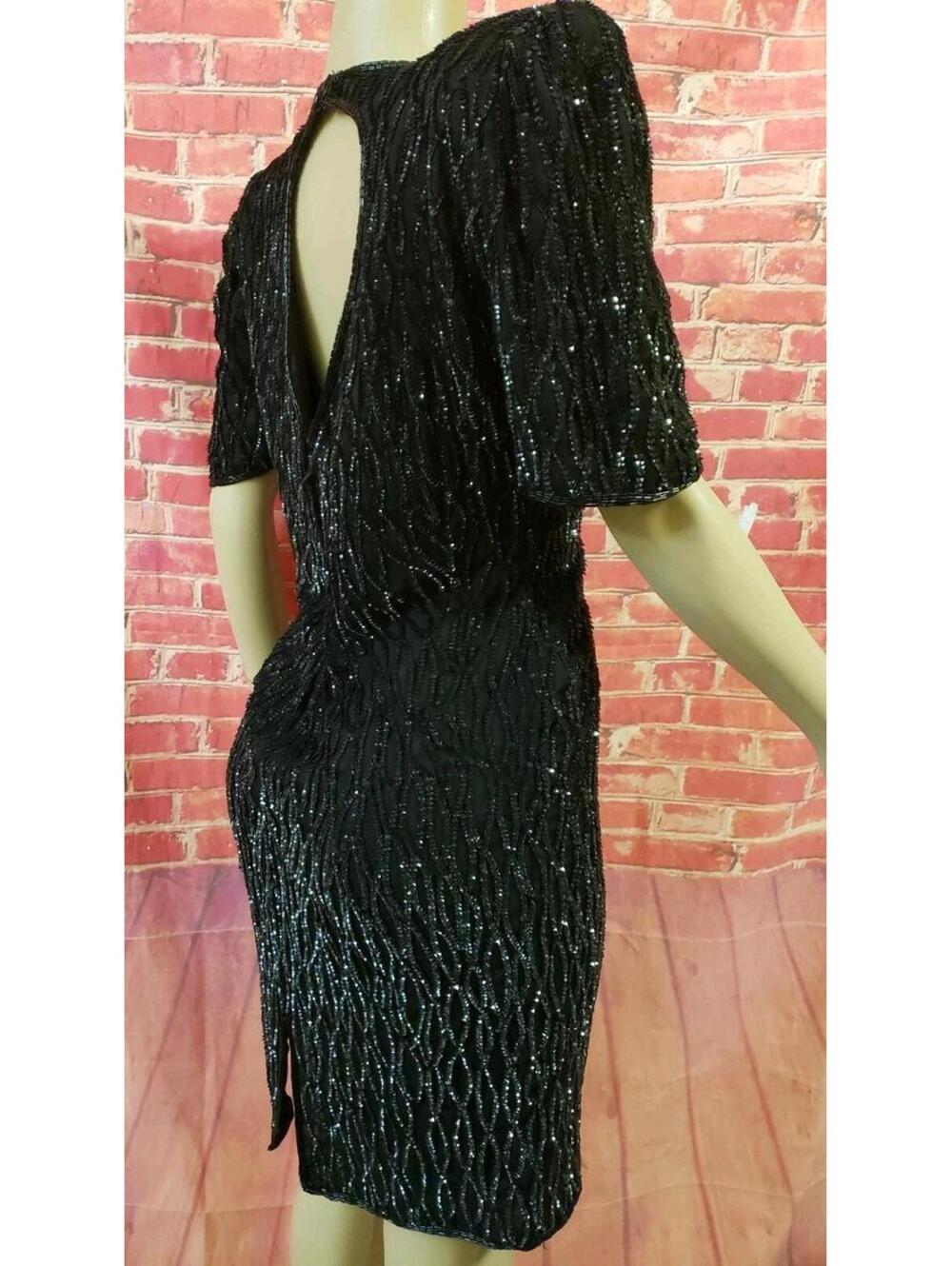 B2 & US by Mark+John Women's Dress Size M Black Vintage 90'S Cocktail (B5)